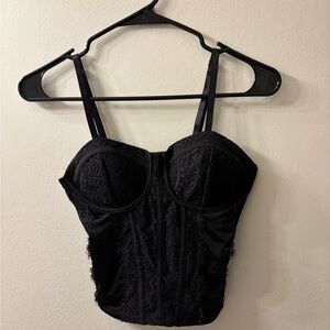 Elegant Black Lace Bustier Top